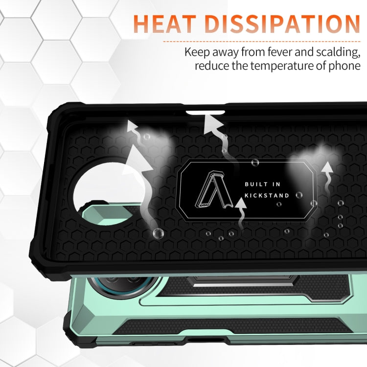 For Xiaomi Redmi Note 9 5G 10 PCS Knight Jazz PC+TPU Shockproof Protective Case with Foldable Holder