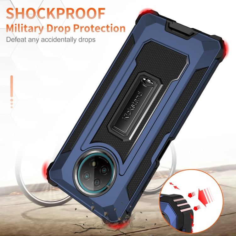 For Xiaomi Redmi Note 9 5G 10 PCS Knight Jazz PC+TPU Shockproof Protective Case with Foldable Holder