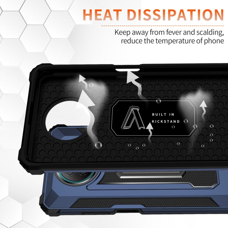 For Xiaomi Redmi Note 9 5G 10 PCS Knight Jazz PC+TPU Shockproof Protective Case with Foldable Holder