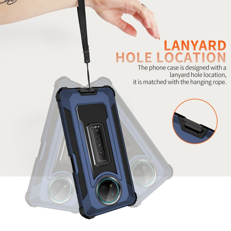 For Xiaomi Redmi Note 9 5G 10 PCS Knight Jazz PC+TPU Shockproof Protective Case with Foldable Holder