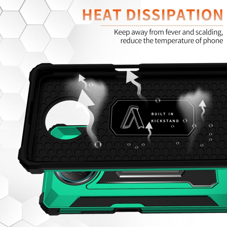 For Xiaomi Redmi Note 9 5G 10 PCS Knight Jazz PC+TPU Shockproof Protective Case with Foldable Holder