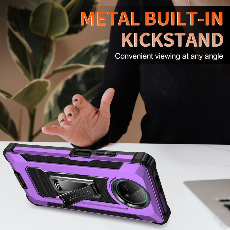 For Xiaomi Redmi Note 9 5G 10 PCS Knight Jazz PC+TPU Shockproof Protective Case with Foldable Holder