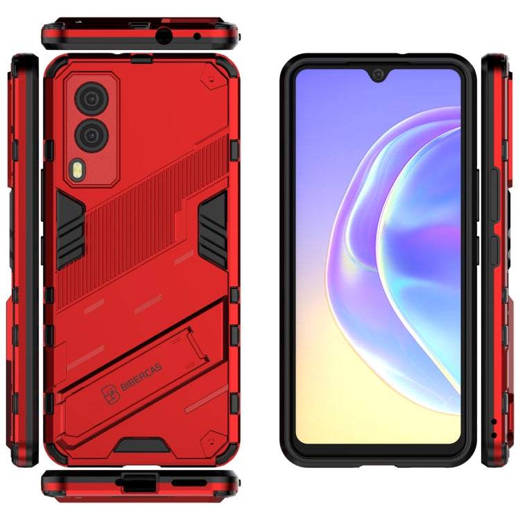 For vivo V21e 5G Punk Armor 2 in 1 PC + TPU Shockproof Case with Invisible Holder