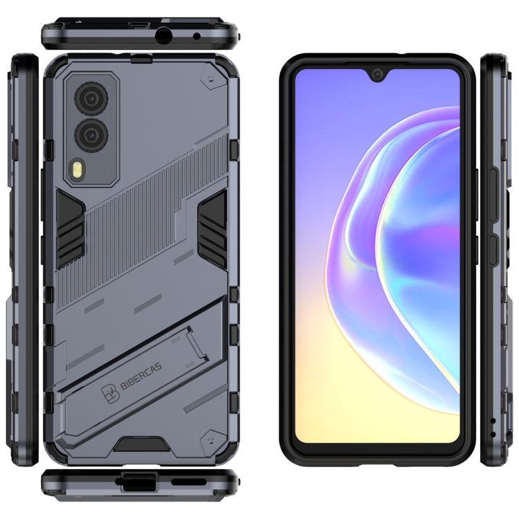 For vivo V21e 5G Punk Armor 2 in 1 PC + TPU Shockproof Case with Invisible Holder