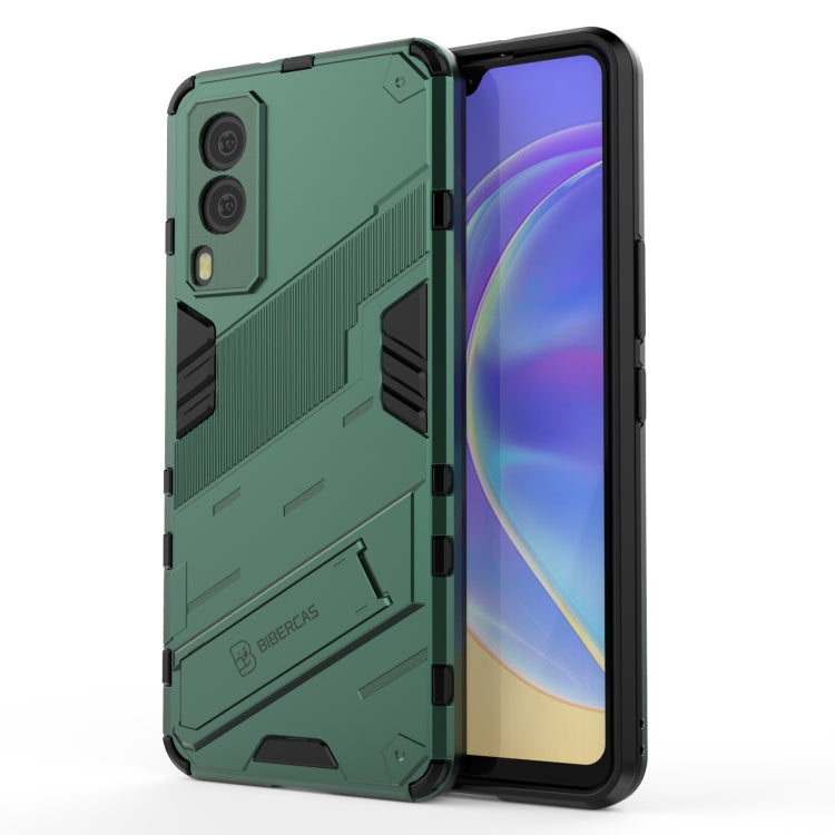 For vivo V21e 5G Punk Armor 2 in 1 PC + TPU Shockproof Case with Invisible Holder