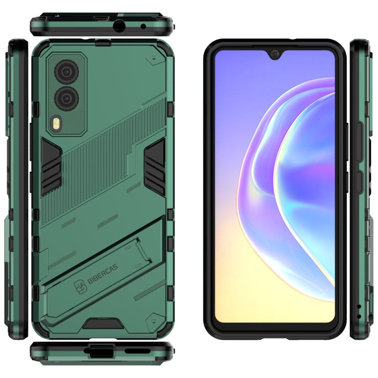 For vivo V21e 5G Punk Armor 2 in 1 PC + TPU Shockproof Case with Invisible Holder