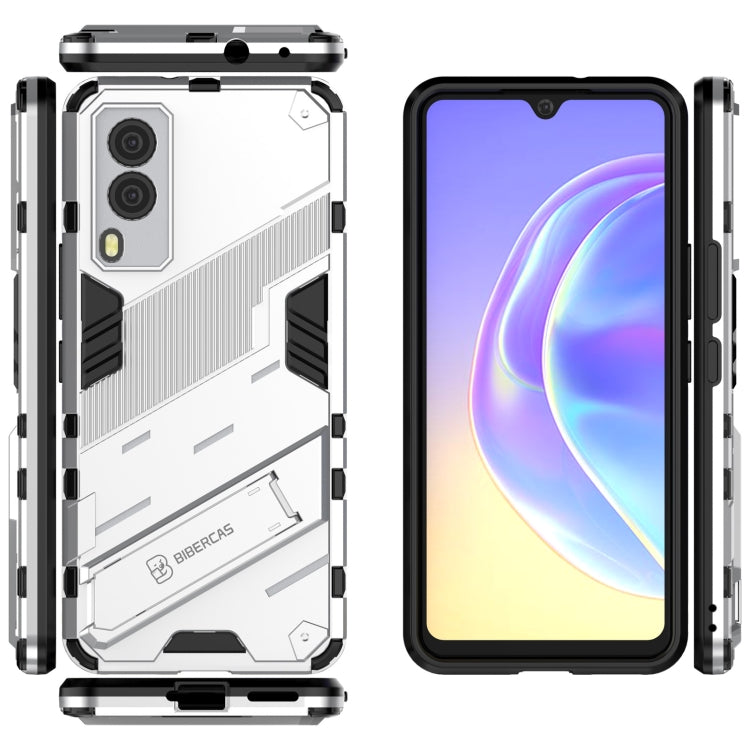 For vivo V21e 5G Punk Armor 2 in 1 PC + TPU Shockproof Case with Invisible Holder
