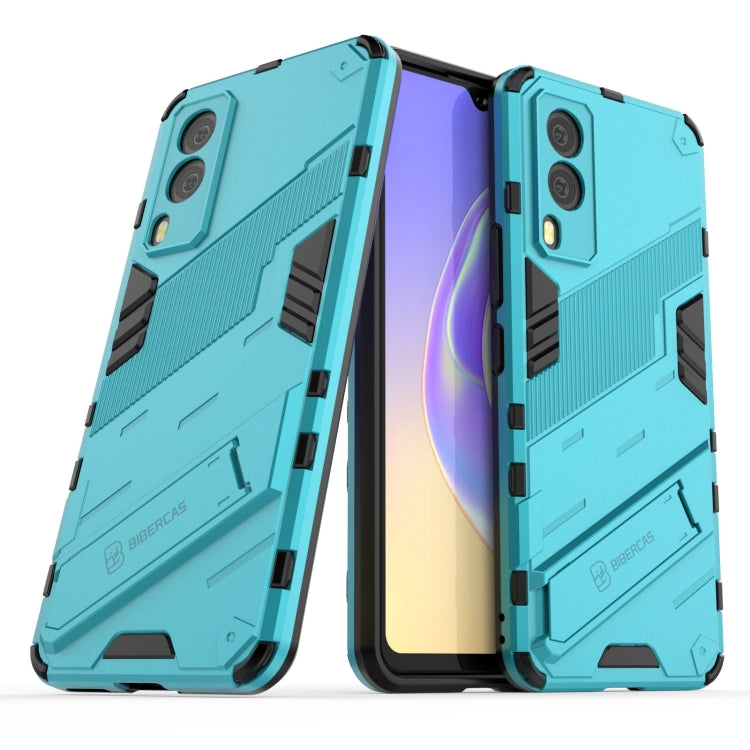 For vivo V21e 5G Punk Armor 2 in 1 PC + TPU Shockproof Case with Invisible Holder