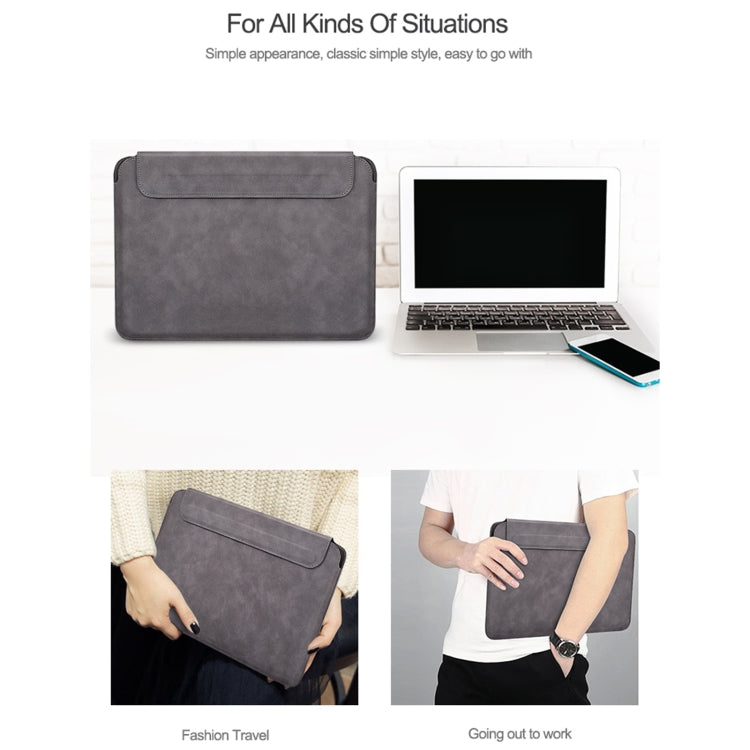 PU03 Lightweight Sheepskin Notebook Liner Bag, Size:13.3 inch(Deep Space Gray)