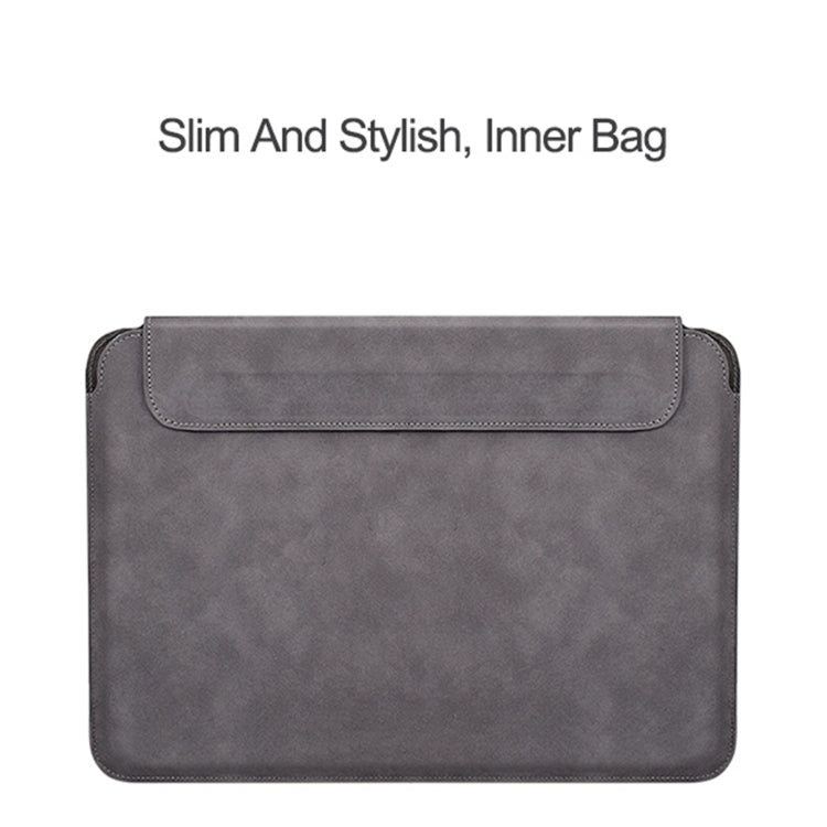 PU03 Lightweight Sheepskin Notebook Liner Bag, Size:14.1-15.4 inch(Deep Space Gray)
