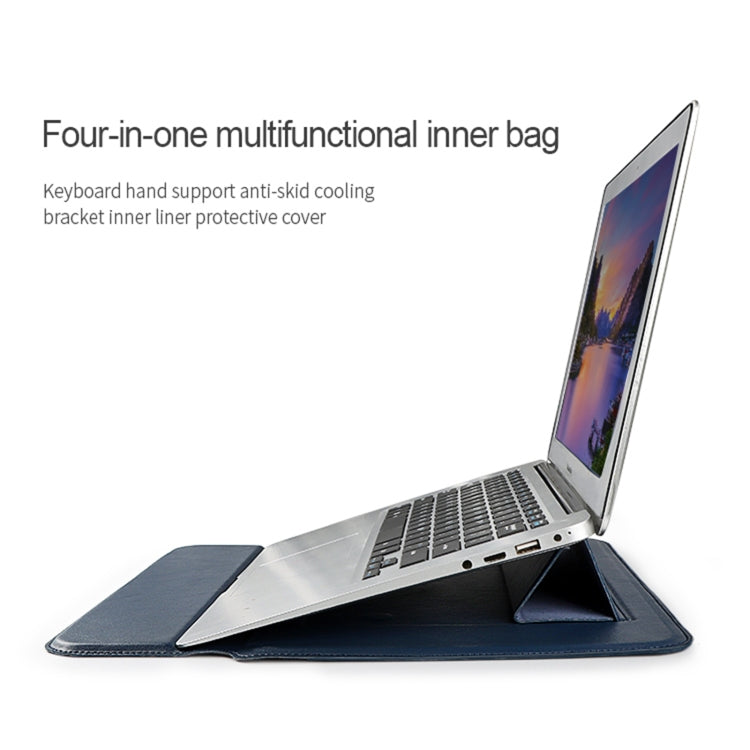 PU08 Multifunctional Notebook PU Liner Bag, Size:14.1-15.4 inch