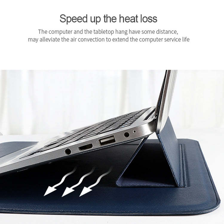 PU08 Multifunctional Notebook PU Liner Bag, Size:14.1-15.4 inch