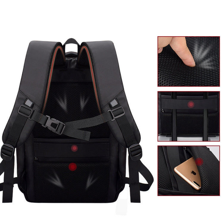 SJ01 Business Casual Computer Backpack with USB Charging Port, Size:13-15 inch Universal(Black)