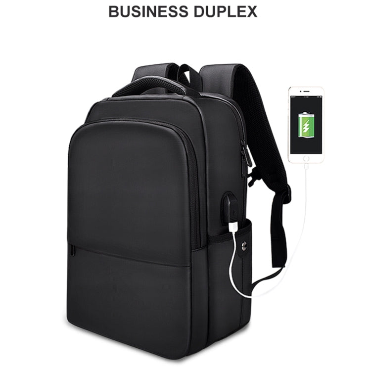 SJ01 Business Casual Computer Backpack with USB Charging Port, Size:13-15 inch Universal(Black)