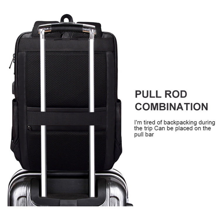 SJ01 Business Casual Computer Backpack with USB Charging Port, Size:15.6-17.3 inch Universal(Black)