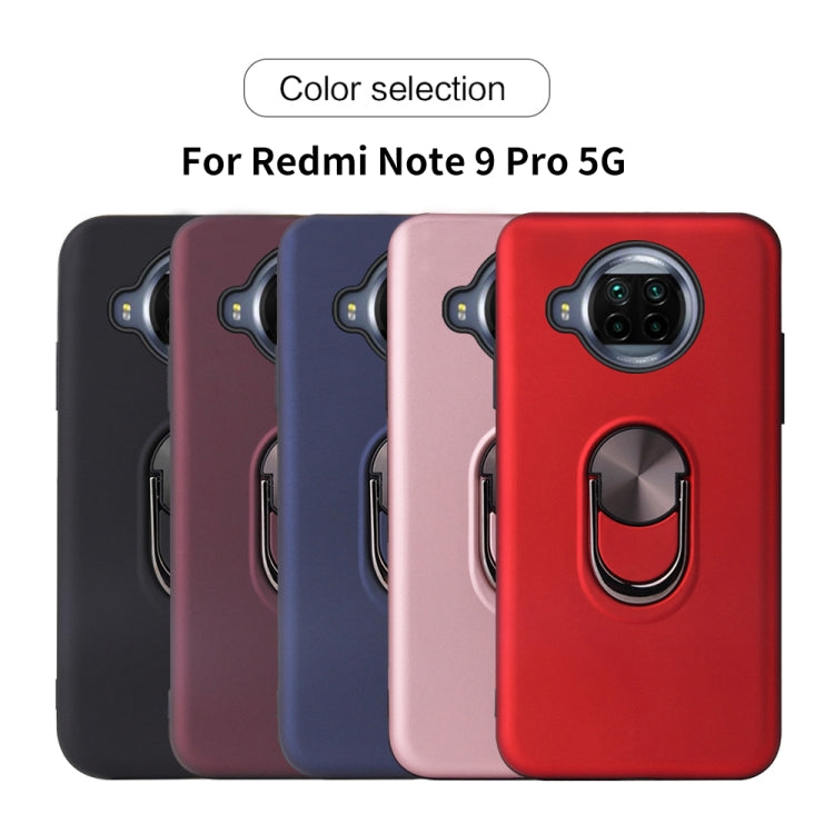 For Xiaomi Redmi Note 9 Pro 5G 360 Rotary Multifunctional Stent PC+TPU Case with Magnetic Invisible Holder