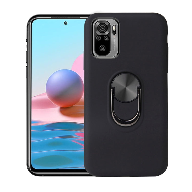 For Xiaomi Redmi Note 10 4G 360 Rotary Multifunctional Stent PC+TPU Case with Magnetic Invisible Holder