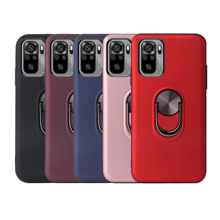 For Xiaomi Redmi Note 10 4G 360 Rotary Multifunctional Stent PC+TPU Case with Magnetic Invisible Holder