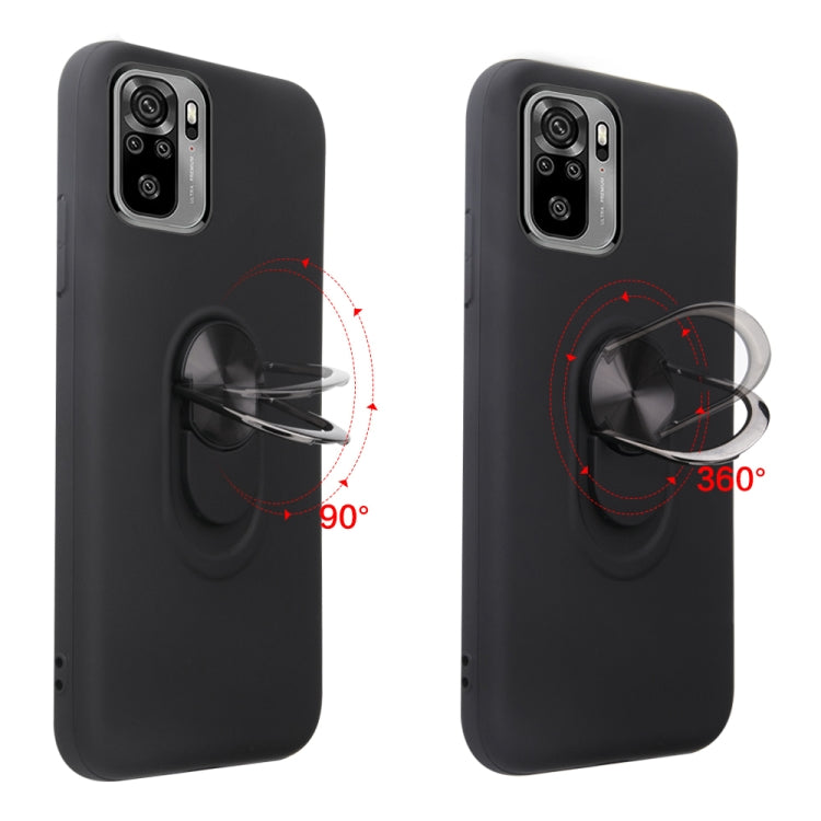 For Xiaomi Redmi Note 10 4G 360 Rotary Multifunctional Stent PC+TPU Case with Magnetic Invisible Holder