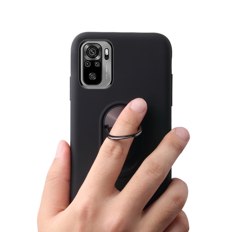 For Xiaomi Redmi Note 10 4G 360 Rotary Multifunctional Stent PC+TPU Case with Magnetic Invisible Holder