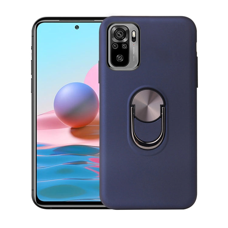 For Xiaomi Redmi Note 10 4G 360 Rotary Multifunctional Stent PC+TPU Case with Magnetic Invisible Holder