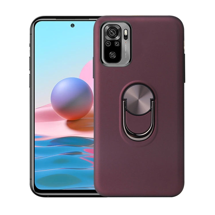 For Xiaomi Redmi Note 10 4G 360 Rotary Multifunctional Stent PC+TPU Case with Magnetic Invisible Holder