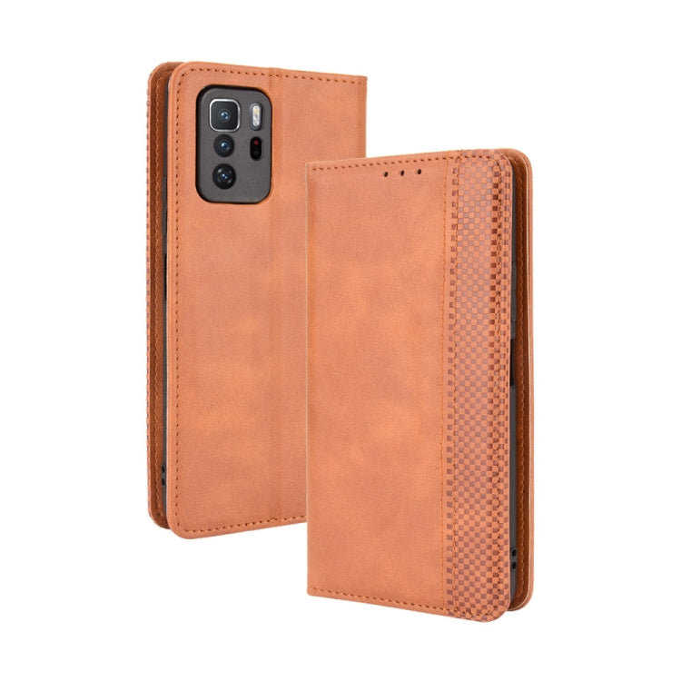 For Xiaomi Redmi Note 10 Pro 5G / Poco X3 GT Magnetic Buckle Retro Crazy Horse Texture Horizontal Flip Leather Case with Holder & Card Slots & Photo Frame