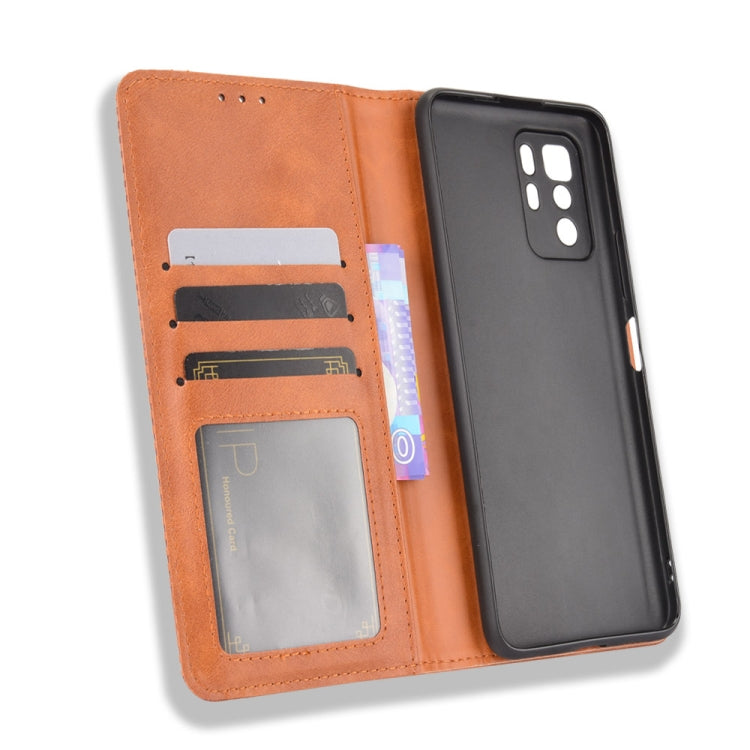 For Xiaomi Redmi Note 10 Pro 5G / Poco X3 GT Magnetic Buckle Retro Crazy Horse Texture Horizontal Flip Leather Case with Holder & Card Slots & Photo Frame