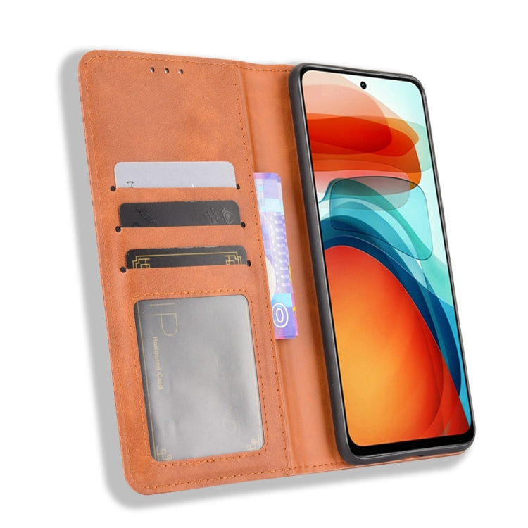For Xiaomi Redmi Note 10 Pro 5G / Poco X3 GT Magnetic Buckle Retro Crazy Horse Texture Horizontal Flip Leather Case with Holder & Card Slots & Photo Frame