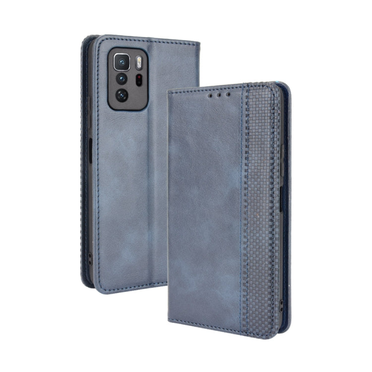 For Xiaomi Redmi Note 10 Pro 5G / Poco X3 GT Magnetic Buckle Retro Crazy Horse Texture Horizontal Flip Leather Case with Holder & Card Slots & Photo Frame