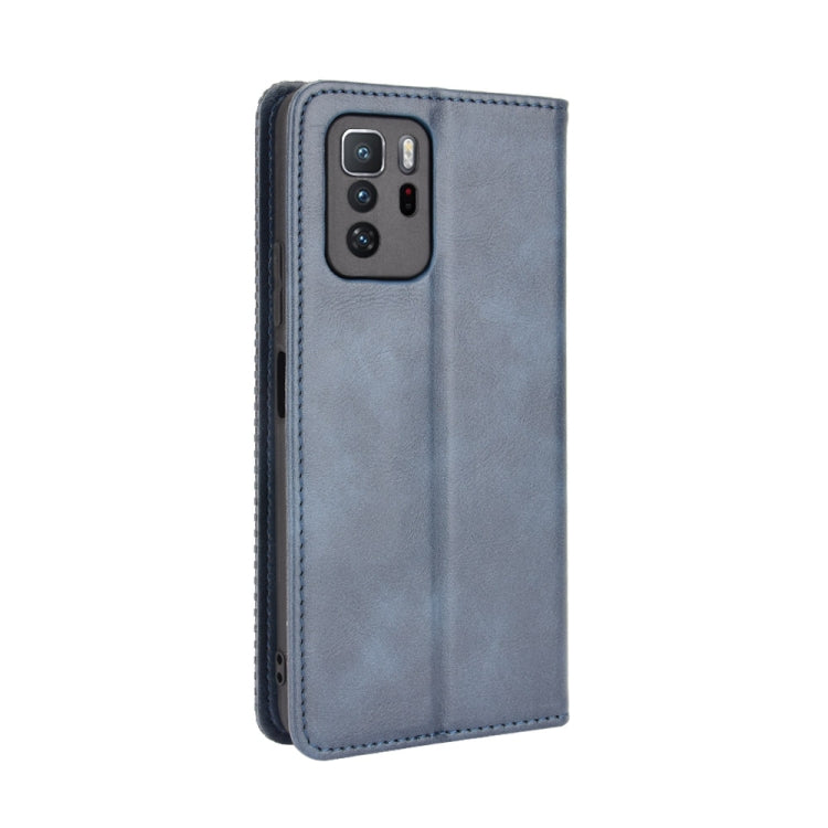 For Xiaomi Redmi Note 10 Pro 5G / Poco X3 GT Magnetic Buckle Retro Crazy Horse Texture Horizontal Flip Leather Case with Holder & Card Slots & Photo Frame