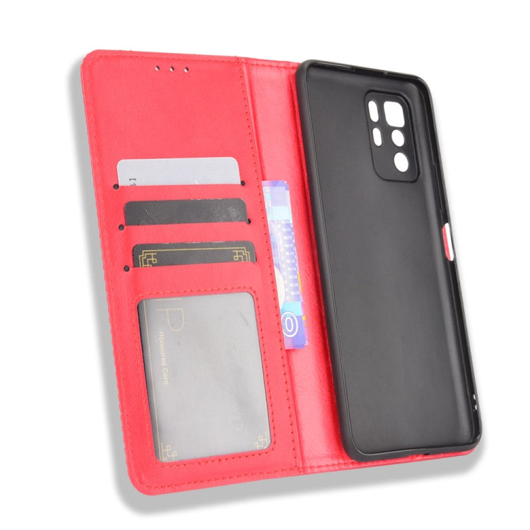 For Xiaomi Redmi Note 10 Pro 5G / Poco X3 GT Magnetic Buckle Retro Crazy Horse Texture Horizontal Flip Leather Case with Holder & Card Slots & Photo Frame