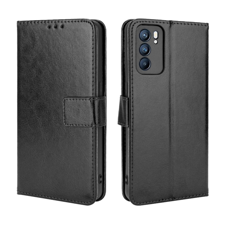 For OPPO Reno6 5G Crazy Horse Texture Horizontal Flip Leather Case with Holder & Card Slots & Lanyard