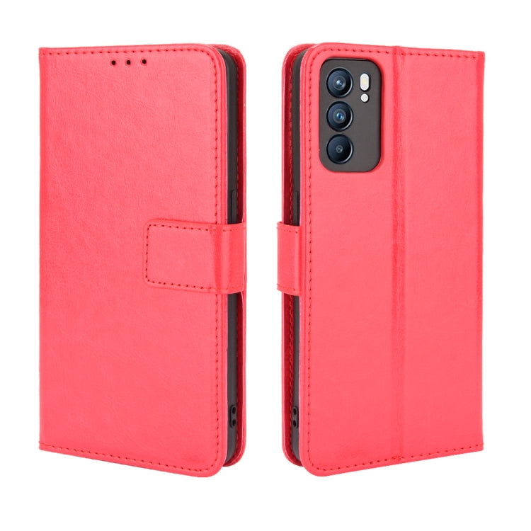 For OPPO Reno6 5G Crazy Horse Texture Horizontal Flip Leather Case with Holder & Card Slots & Lanyard