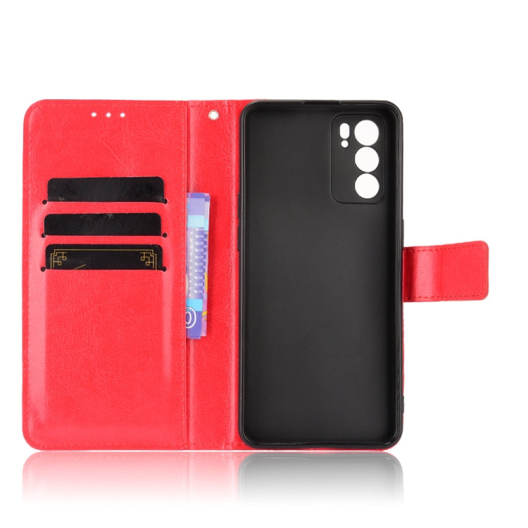 For OPPO Reno6 5G Crazy Horse Texture Horizontal Flip Leather Case with Holder & Card Slots & Lanyard