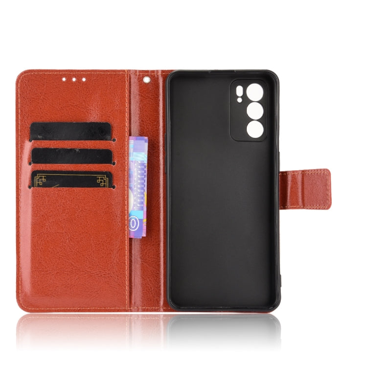 For OPPO Reno6 5G Crazy Horse Texture Horizontal Flip Leather Case with Holder & Card Slots & Lanyard