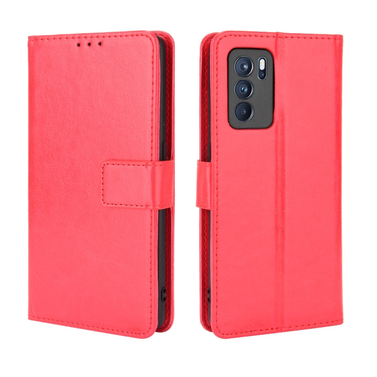 For OPPO Reno6 Pro 5G Crazy Horse Texture Horizontal Flip Leather Case with Holder & Card Slots & Lanyard