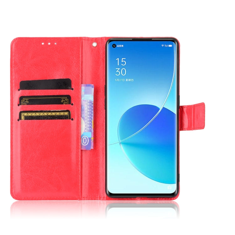 For OPPO Reno6 Pro 5G Crazy Horse Texture Horizontal Flip Leather Case with Holder & Card Slots & Lanyard