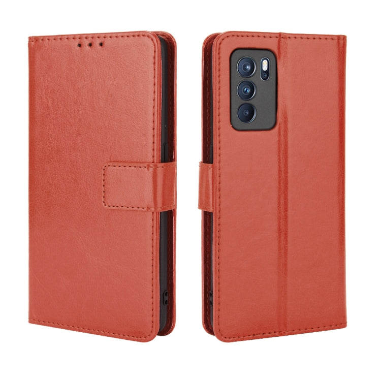 For OPPO Reno6 Pro 5G Crazy Horse Texture Horizontal Flip Leather Case with Holder & Card Slots & Lanyard