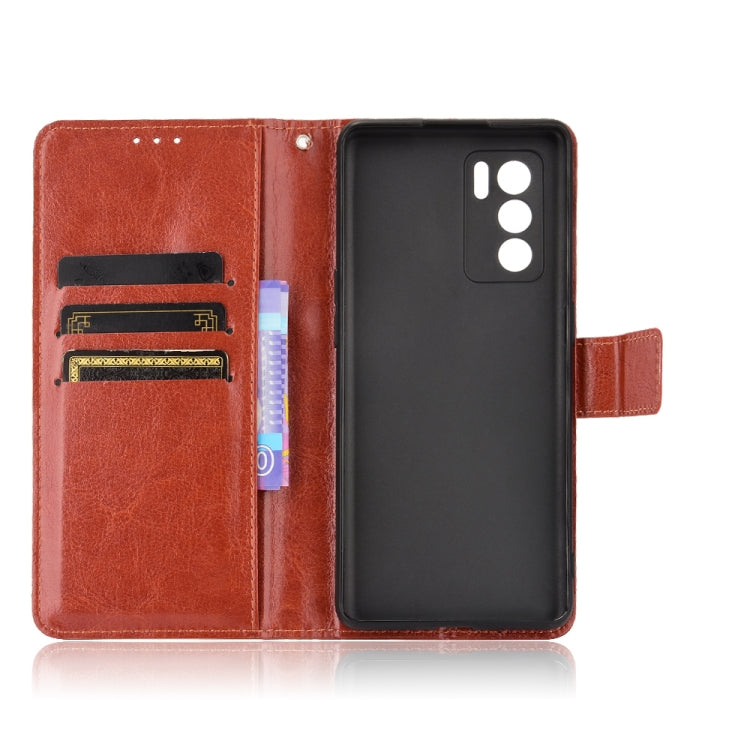 For OPPO Reno6 Pro 5G Crazy Horse Texture Horizontal Flip Leather Case with Holder & Card Slots & Lanyard