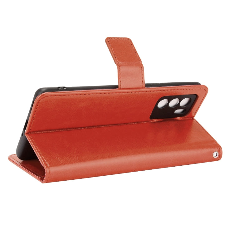 For OPPO Reno6 Pro 5G Crazy Horse Texture Horizontal Flip Leather Case with Holder & Card Slots & Lanyard