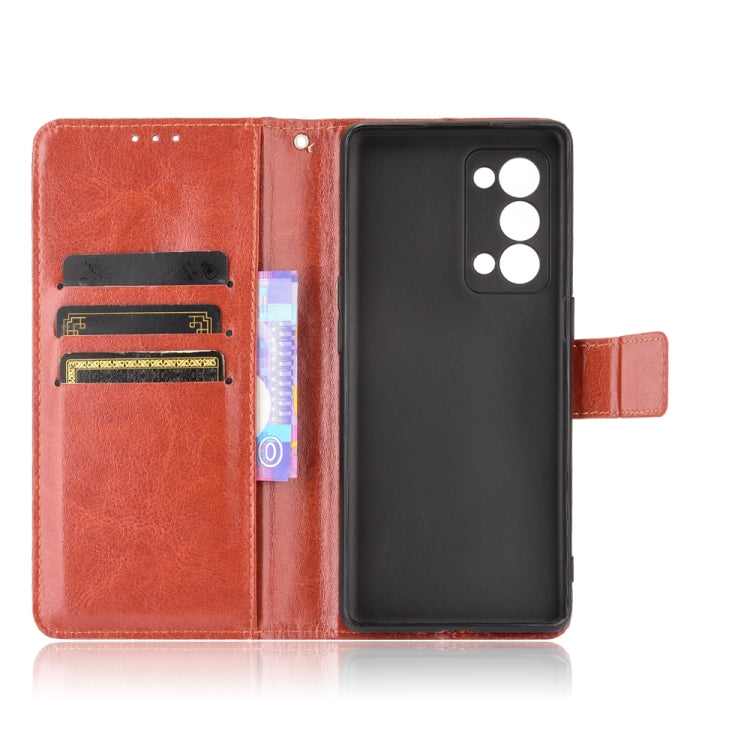 For OPPO Reno6 Pro+ 5G Crazy Horse Texture Horizontal Flip Leather Case with Holder & Card Slots & Lanyard