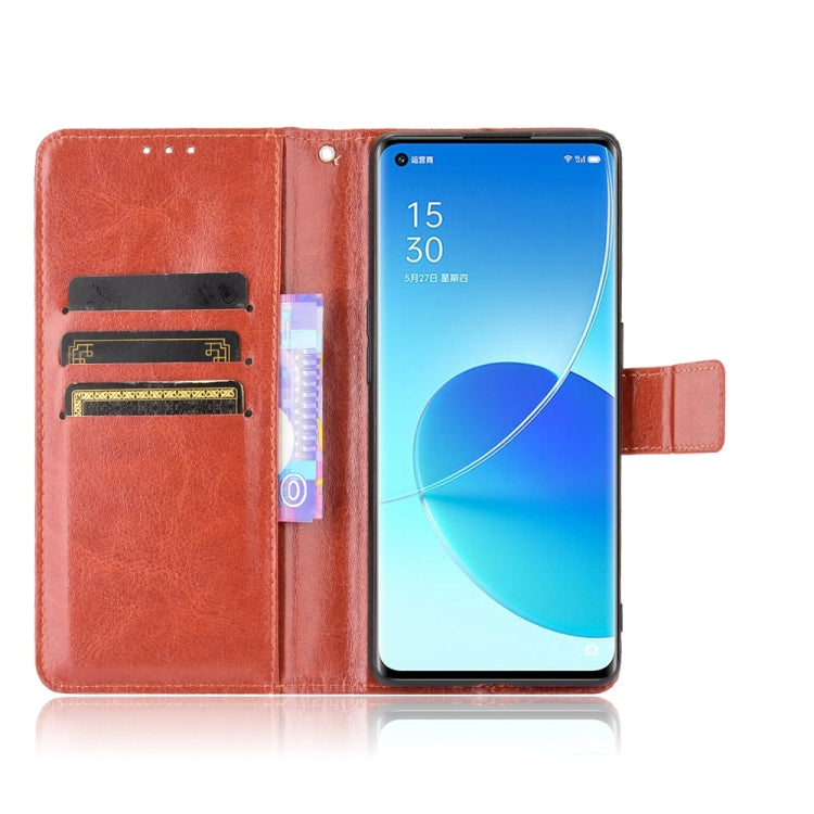 For OPPO Reno6 Pro+ 5G Crazy Horse Texture Horizontal Flip Leather Case with Holder & Card Slots & Lanyard