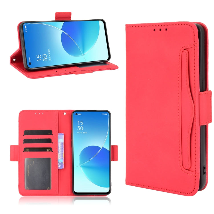 For OPPO Reno6 5G Skin Feel Calf Pattern Horizontal Flip Leather Case with Holder & Card Slots & Photo Frame