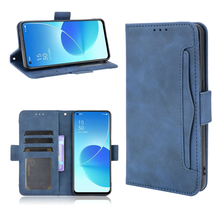 For OPPO Reno6 5G Skin Feel Calf Pattern Horizontal Flip Leather Case with Holder & Card Slots & Photo Frame