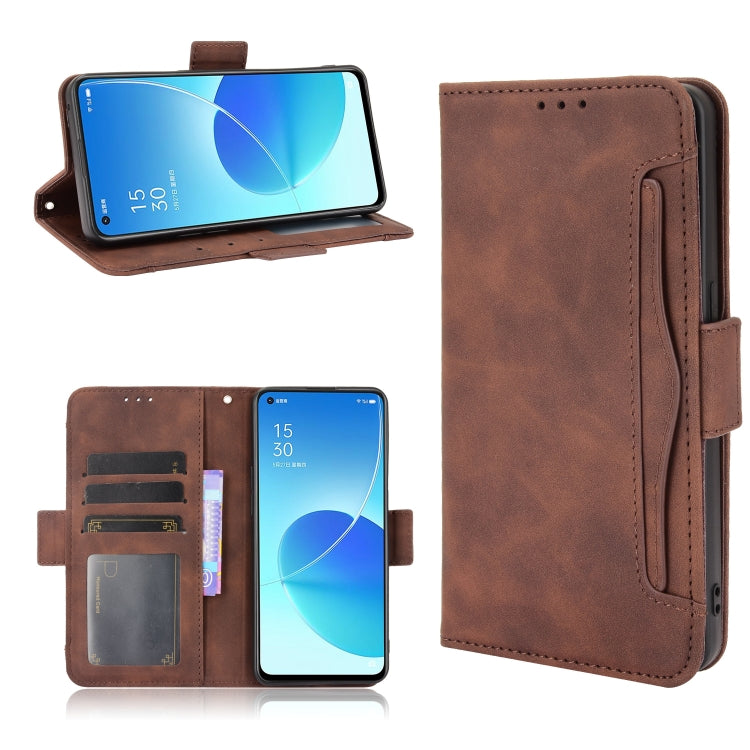 For OPPO Reno6 5G Skin Feel Calf Pattern Horizontal Flip Leather Case with Holder & Card Slots & Photo Frame