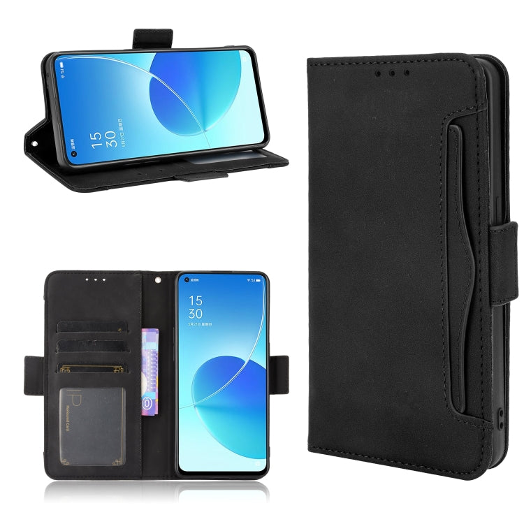 For OPPO Reno6 5G Skin Feel Calf Pattern Horizontal Flip Leather Case with Holder & Card Slots & Photo Frame
