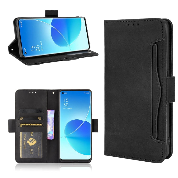 For OPPO Reno6 Pro 5G Skin Feel Calf Pattern Horizontal Flip Leather Case with Holder & Card Slots & Photo Frame