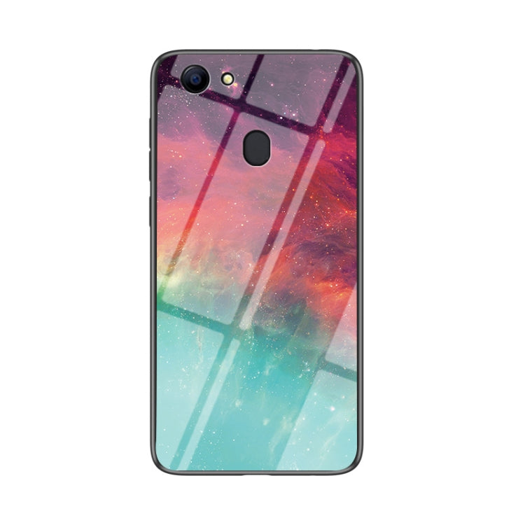 For OPPO A73 / F5 Starry Sky Painted Tempered Glass TPU Shockproof Protective Case