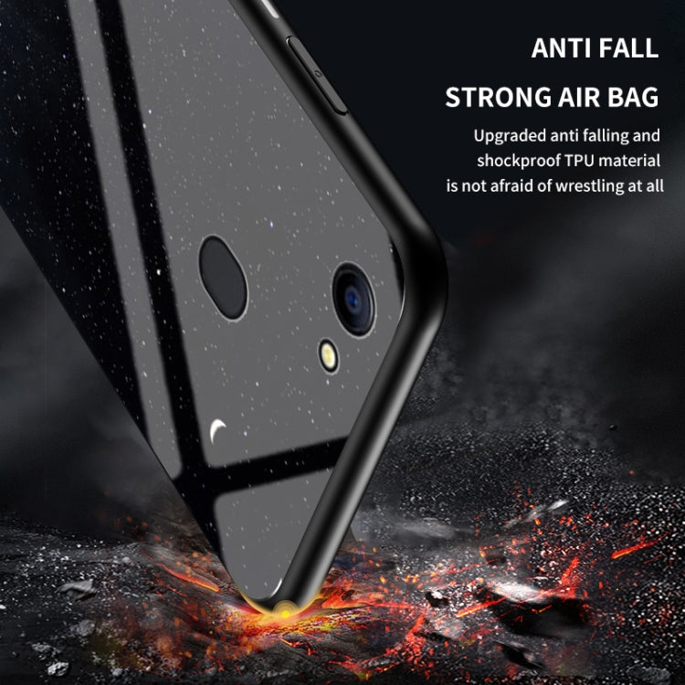 For OPPO A73 / F5 Starry Sky Painted Tempered Glass TPU Shockproof Protective Case